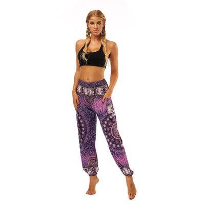 Pantalones Harem Estampados Digitales con Cintura Elástica Suelta - Image 35