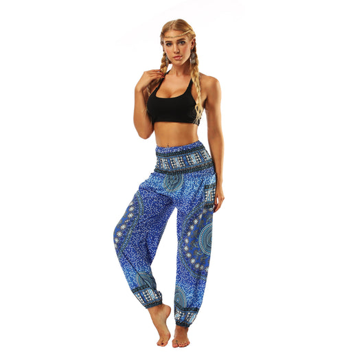 Pantalones Harem Estampados Digitales con Cintura Elástica Suelta - Image 31