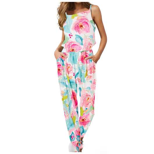 Jumpsuit Retro con Tirantes Estampados - Image 3