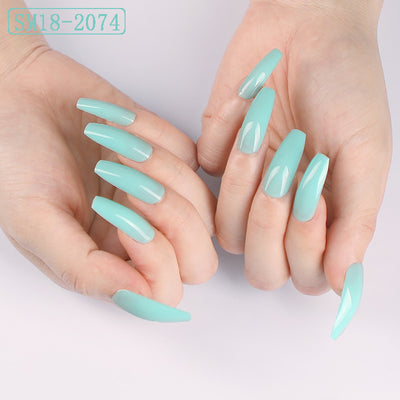 Uñas Postizas Largas Coffin Color Sólido - Image 20
