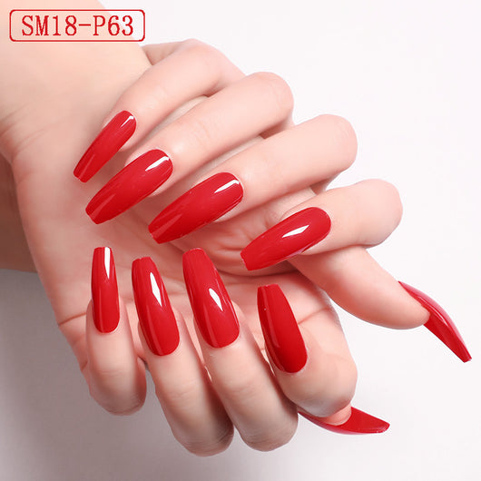Uñas Postizas Largas Coffin Color Sólido - Image 23