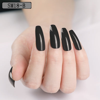 Uñas Postizas Largas Coffin Color Sólido - Image 3