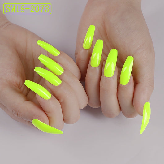 Uñas Postizas Largas Coffin Color Sólido - Image 6