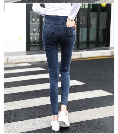 Pantalones Premamá Estilo Coreano en Denim Lavado para Otoño - Image 15