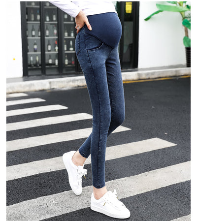 Pantalones Premamá Estilo Coreano en Denim Lavado para Otoño - Image 14