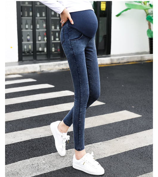 Pantalones Premamá Estilo Coreano en Denim Lavado para Otoño - Image 14