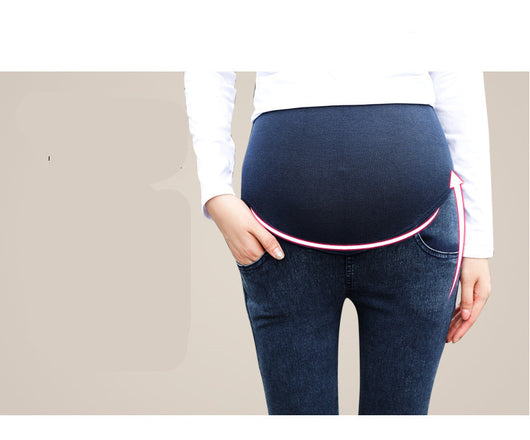 Pantalones Premamá Estilo Coreano en Denim Lavado para Otoño - Image 3