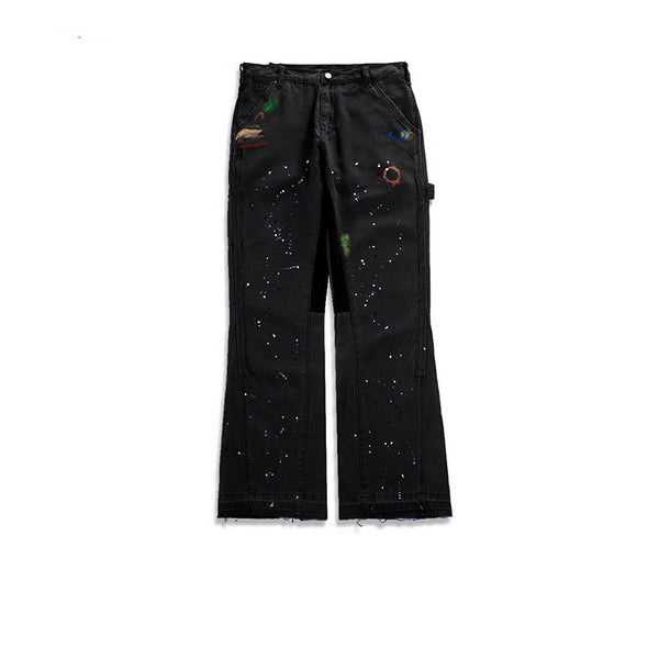 Pantalones Acampanados con Detalle de Bigotes de Gato - Unisex