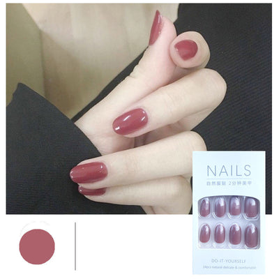 Uñas Postizas Decoradas Removibles Cortas Impermeables de Larga Duración - Image 11