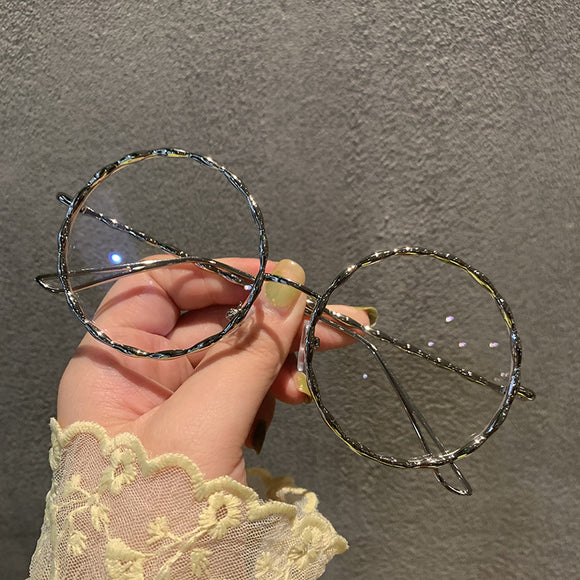 Lentes Redondos Metálicos con Filtro Luz Azul - Montura Twist Cara Grande