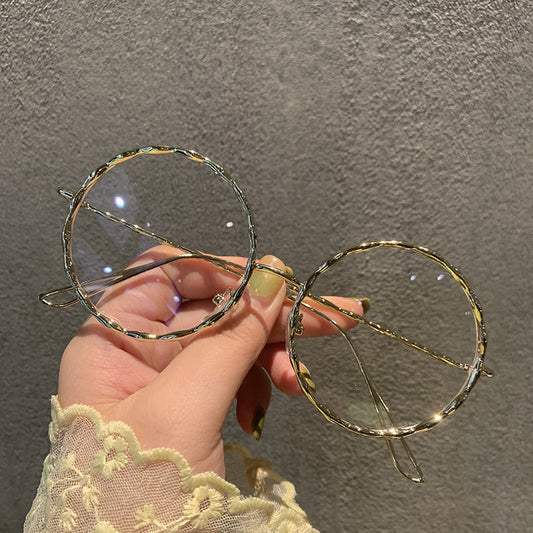 Lentes Redondos Metálicos con Filtro Luz Azul - Montura Twist Cara Grande