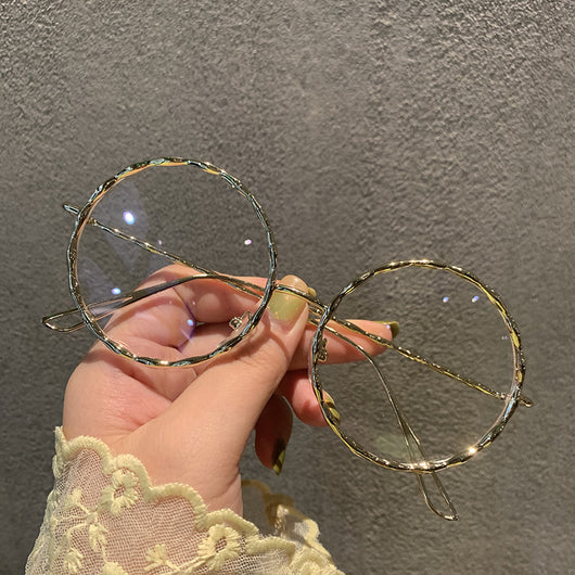 Lentes Redondos Metálicos con Filtro Luz Azul - Montura Twist Cara Grande