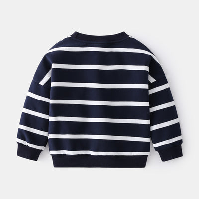 Suéter Infantil a Rayas de Algodón - Cuello Redondo Holgado - Image 10