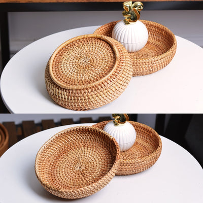 Canasta Tejida a Mano en Ratán Natural para Almacenamiento de Cocina - Image 12