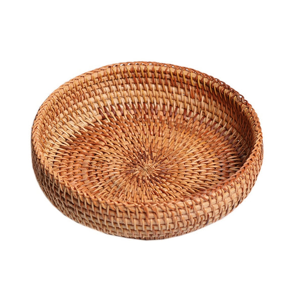 Canasta Tejida a Mano en Ratán Natural para Almacenamiento de Cocina