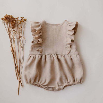 Enterizo de Bebé en Algodón y Lino con Detalle Plisado - Image 13