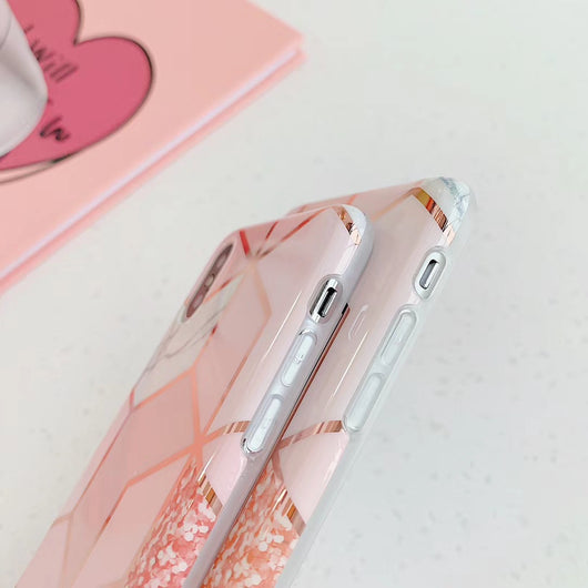 Funda de Teléfono de Mármol con Patrón Geométrico y Hot Stamping Compatible con Apple - Image 8