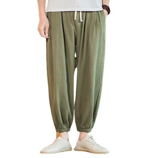 Pantalones Casuales Sueltos de Algodón y Lino Estilo Chino para Hombre Primavera - Image 8