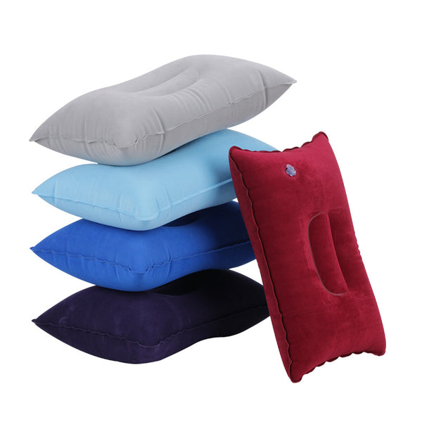 Almohada Inflable de Viaje Cuadrada con Flocado PVC