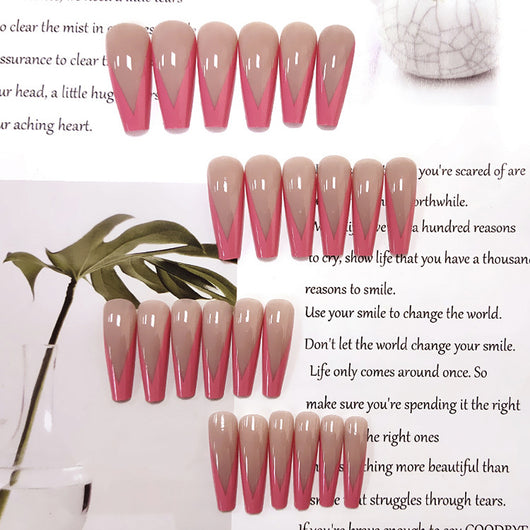 Uñas Postizas Ballet Rosa Polvo Extralargas Removibles - Image 9