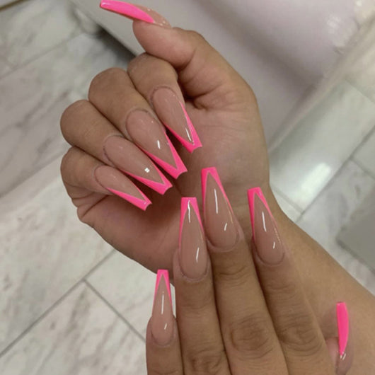 Uñas Postizas Ballet Rosa Polvo Extralargas Removibles - Image 8