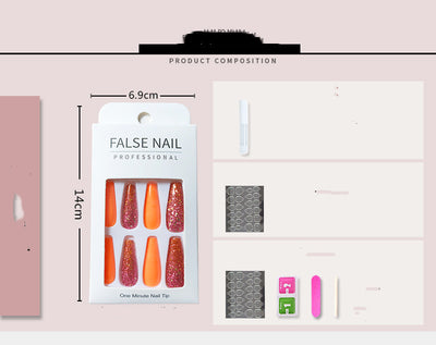 Uñas Postizas Ballet Rosa Polvo Extralargas Removibles - Image 7