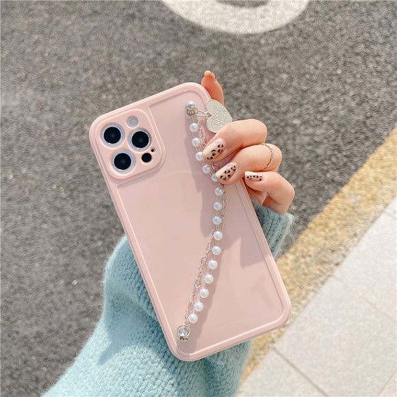 Funda Protectora de Silicona con Cadena para iPhone 7P y 8Plus