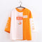 Camiseta Suelta Japonesa Bordada Naranja - Manga Corta