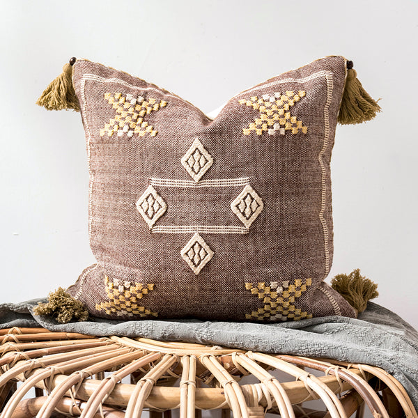 Cojín Marroquí Artesanal Bohemio para Sofá y Ventana