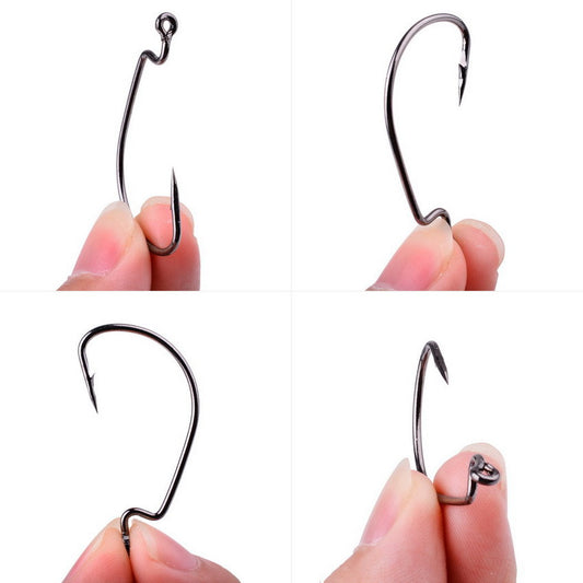 Anzuelo Curvo de Acero Carbono para Pesca de Mero y Peces Grandes - Image 2