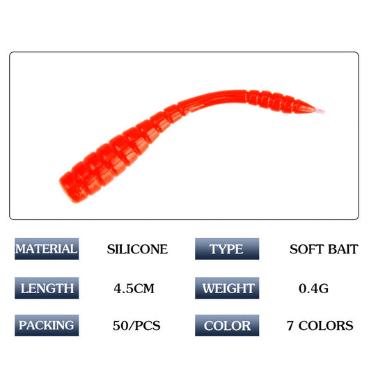 Gusanos Artificiales Luya 4.5cm - Carnada Suave Realista (50 Piezas) - Image 14