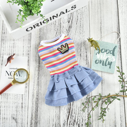 Vestido de Rayas para Perros Pequeños y Medianos - Diseño Teddy y Schnauzer