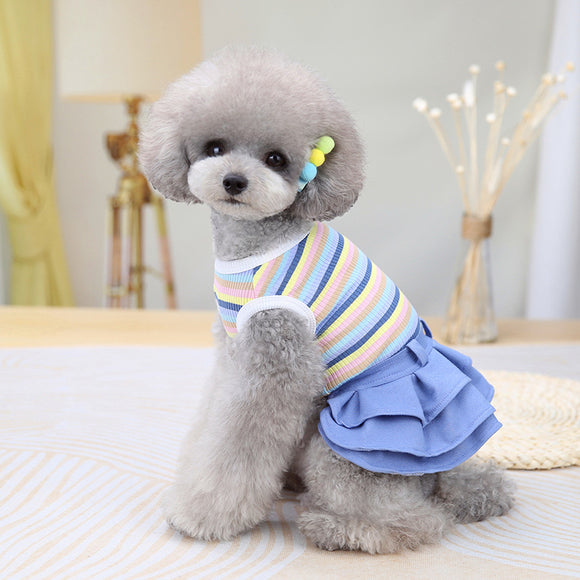 Vestido de Rayas para Perros Pequeños y Medianos - Diseño Teddy y Schnauzer