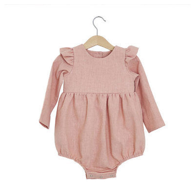 Pijama Enterizo para Bebé Niña de Algodón Orgánico, Manga Larga 0-24 Meses