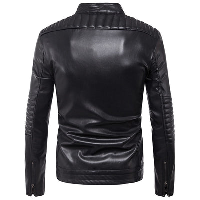 Chaqueta de Cuero para Motociclista con Cierre de Cremallera - Image 10