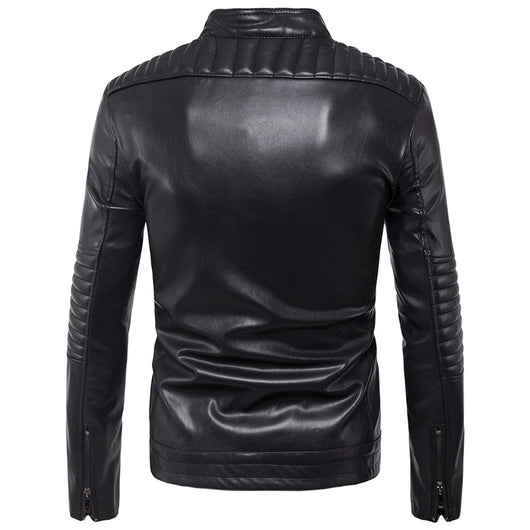 Chaqueta de Cuero para Motociclista con Cierre de Cremallera - Image 10