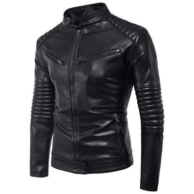 Chaqueta de Cuero para Motociclista con Cierre de Cremallera - Image 9