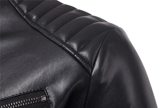 Chaqueta de Cuero para Motociclista con Cierre de Cremallera - Image 11
