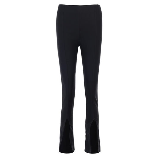 Pantalones Slim con Abertura de Cierre y Bota Acampanada