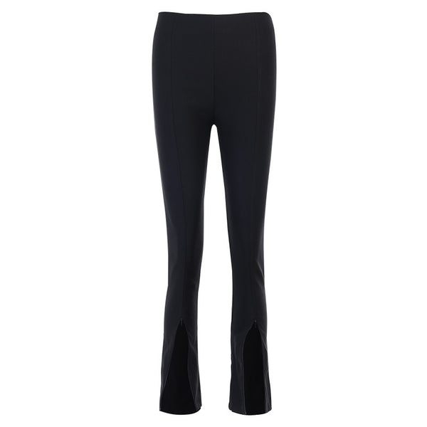 Pantalones Slim con Abertura de Cierre y Bota Acampanada