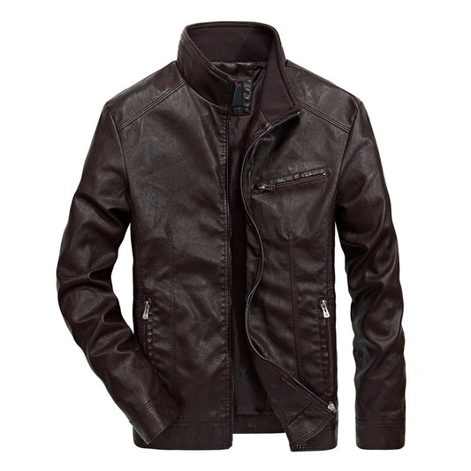 Chaqueta de Cuero Motociclista para Hombre - Estilo Casual Primavera Otoño