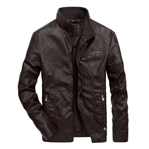 Chaqueta de Cuero Motociclista para Hombre - Estilo Casual Primavera Otoño