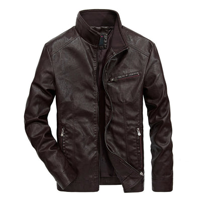 Chaqueta de Cuero Motociclista para Hombre - Estilo Casual Primavera Otoño