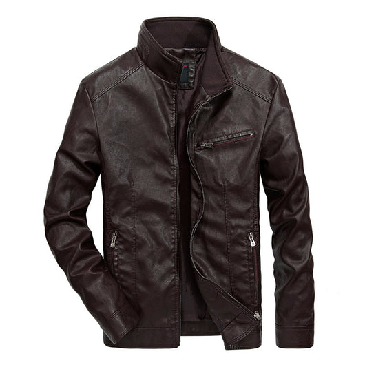 Chaqueta de Cuero Motociclista para Hombre - Estilo Casual Primavera Otoño