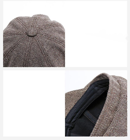 Boina Octagonal Retro Europeo-Americana Tweed para Hombre y Mujer - Image 10