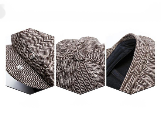 Boina Octagonal Retro Europeo-Americana Tweed para Hombre y Mujer - Image 11