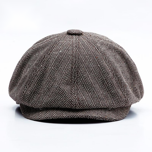 Boina Octagonal Retro Europeo-Americana Tweed para Hombre y Mujer
