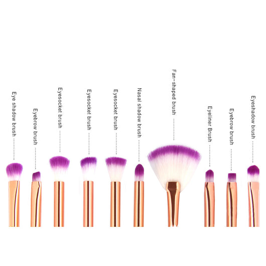 Set de 10 Brochas de Maquillaje Sirena con Escamas Iridiscentes para Ojos - Image 8