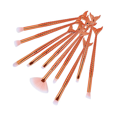 Set de 10 Brochas de Maquillaje Sirena con Escamas Iridiscentes para Ojos - Image 5