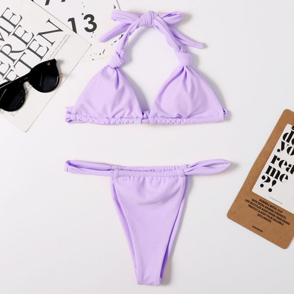 Bikini Multicolor Dividido para Playa - Traje de Baño Moderno para Dama
